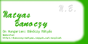 matyas banoczy business card